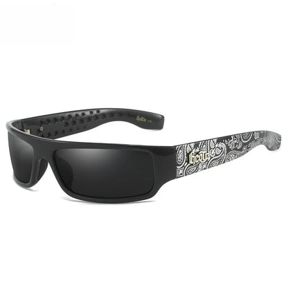 Polarized Chicano Sunglasses, Square Frame Design, UV400 Lens, Hip Hop Streetwear, Retro West Coast Accessory