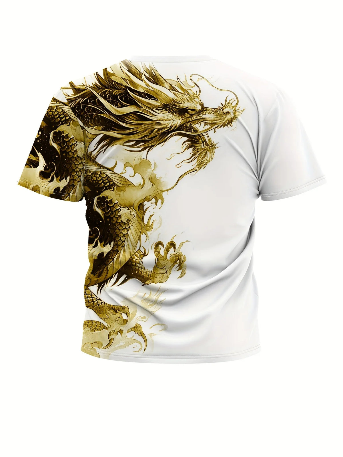 Heren-T-shirt met drakenprint, casual, ademende stof, T-shirt met opdruk, streetstyle, outdoormode, shirt met korte mouwen, heren-T-shirts