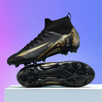 Nouvelles chaussures de football pour hommes, chaussures de soccer de haute qualité pour l'extérieur, chaussures de sport ultralégères pour l'intérieur, chaussures de sport antidérapantes à cheville haute, chaussures d