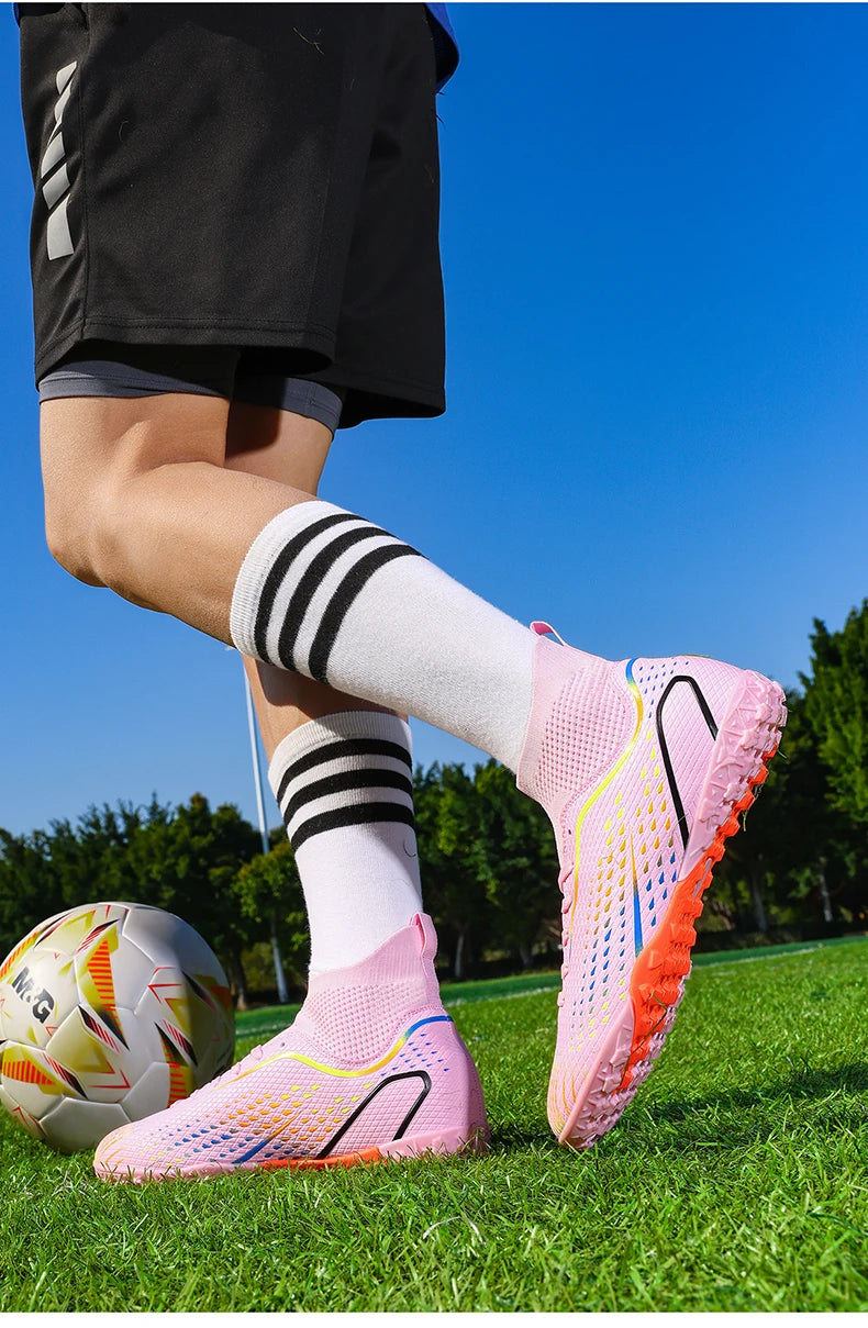 Men Outdoor Football Boots FG/TF Professional Training Soccer Shoes Cleats Turf Futsal Match Grass Unisex Non-slip Breathable