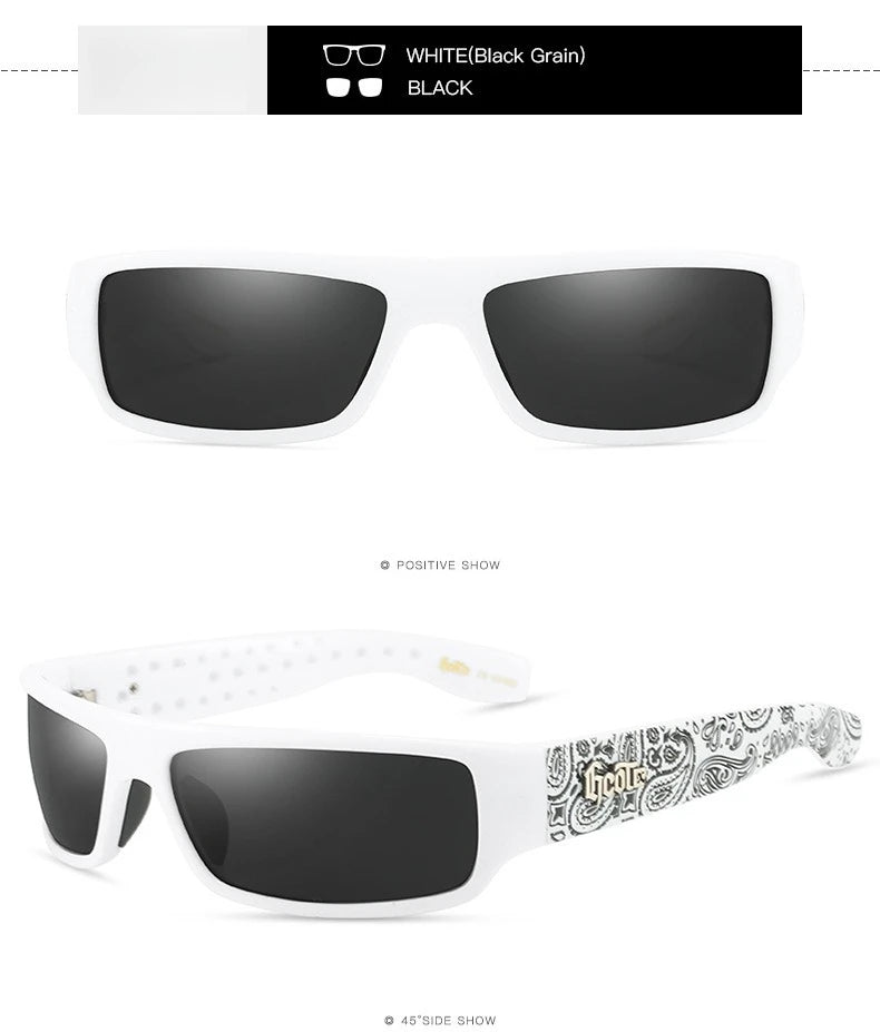 Polarized Chicano Sunglasses, Square Frame Design, UV400 Lens, Hip Hop Streetwear, Retro West Coast Accessory