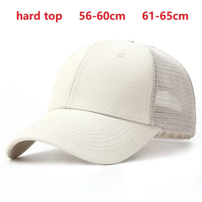 Baseball Hats for Big Head Plus Size Men Women Mesh Outdoors Sport Caps Dad Oversize Trucker Cap 56-60cm 60-65cm