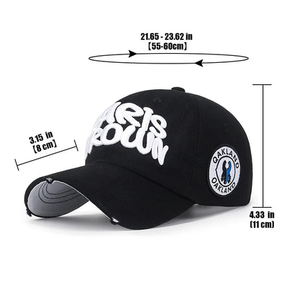 Mode, friluftsliv, sport, basebollkeps, unisex för män och kvinnor, universell bokstavsbroderi, justerbar snapback-keps
