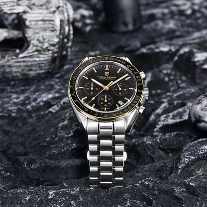 PAGANI DESIGN 2026 New Moon Watch Retro Luxury Quartz Watches For Men Stainless steel Luminous waterproof Sport Chronograph Man