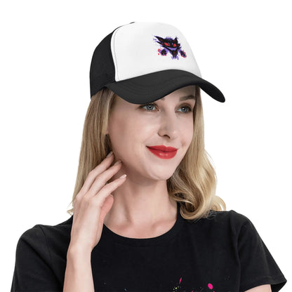 Haunter Gengar Trucker Hat Mesh Baseball Caps Snapback Caps Pokemon Pocket Anime Dad Hat Trucker Hat Adjustable Sport Cap Summer