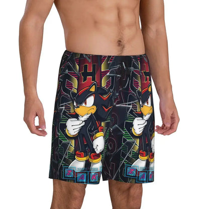Custom Shadow The Hedgehog Sonic Poster Short Pajama Pants Men Sleepwear Sleep Lounge Bottom Shorts Sleeping Pants