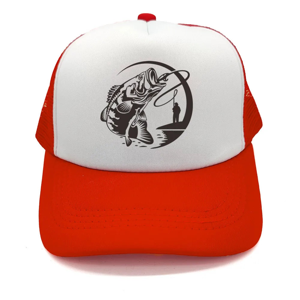 Fiske-skelett-trucker-keps, sommar, herr, cool fiskarkeps, basebollkeps, unisex, utomhus, nätkepsar, MZ-238