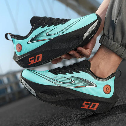 Men's Sports Shoes Cushioning Non-Slip Flat Wear Resistant Sneakers Mesh Breathable Platform Soft Running Shoes for Man