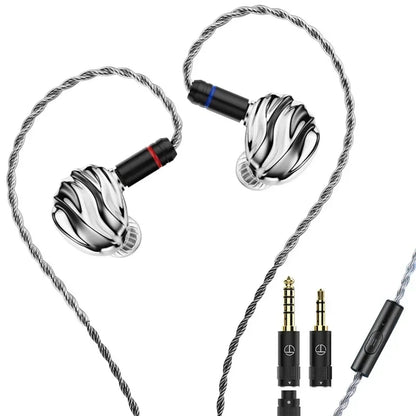TRN SHELL 4DD 1, écouteurs intra-auriculaires IEM avec haut-parleurs hybrides planaires, câble détachable de 0,78 mm, écouteurs filaires Hi-Fi pour la musique, conception de buse de réglage, casque.