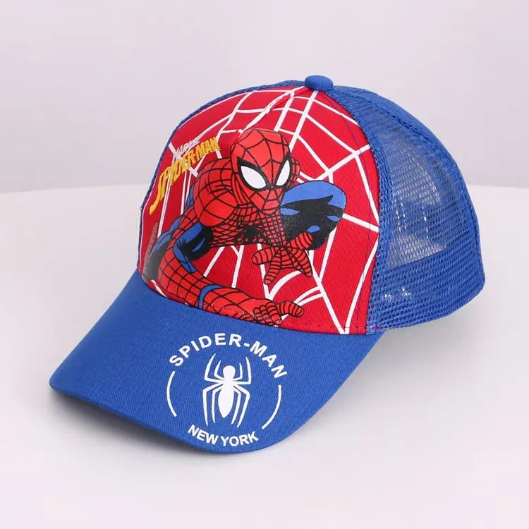 Summer children's hat, Marvel Spider-Man cartoon sun hat, net hat