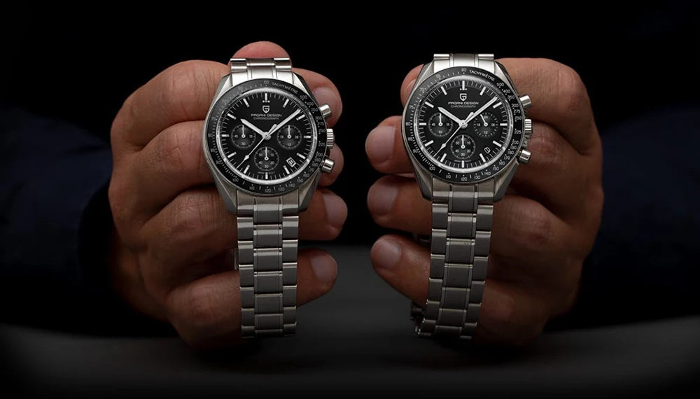 PAGANI DESIGN 2026 New Moon Watch Retro Luxury Quartz Watches For Men Stainless steel Luminous waterproof Sport Chronograph Man