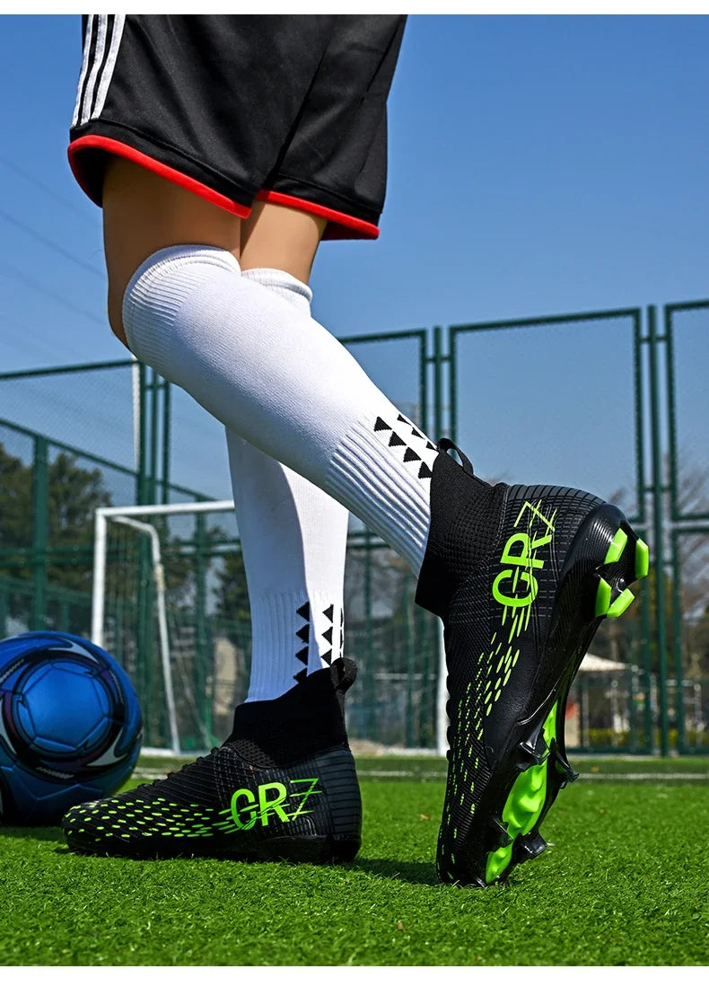 Nouvelles chaussures de football pour hommes, crampons pour terrain en herbe, baskets, chaussures de football de haute qualité, antidérapantes, montantes, pour futsal, matchs en salle, best-seller FG/TF