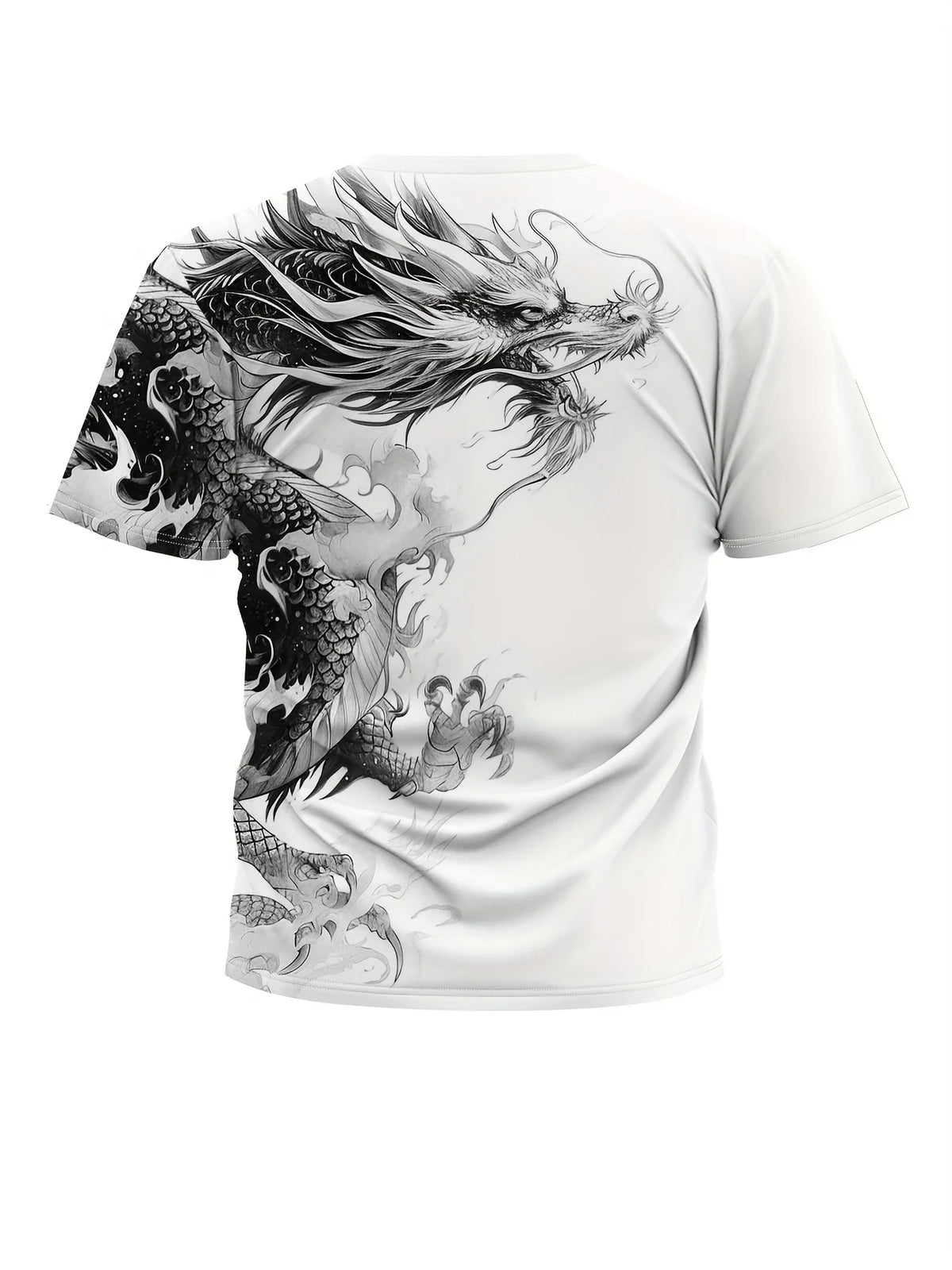 Heren-T-shirt met drakenprint, casual, ademende stof, T-shirt met opdruk, streetstyle, outdoormode, shirt met korte mouwen, heren-T-shirts