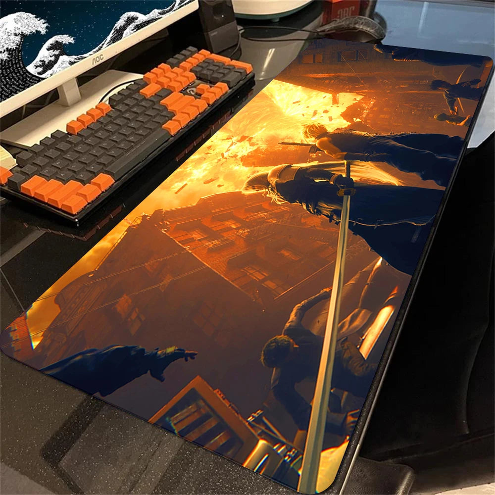 Mousepad Final Fantasy Mouse Pad Gamer Office Accessories for Big Desk Mat Gaming Keyboard Mats Xxl Large Mause Carpet 900x400mm