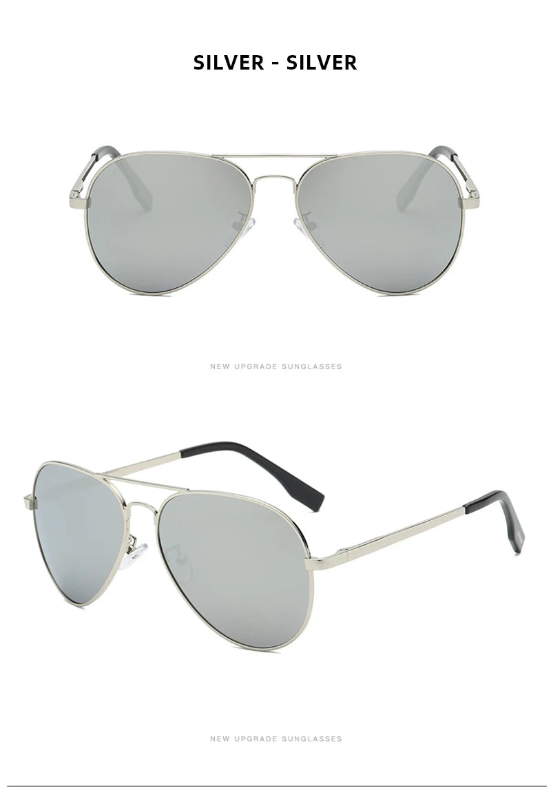 Classic Big Pilot Polarized Sunglasses Men Luxury Metal Black Aviation Sun Glasses Male Fashion Driving Vacation Shades UV400