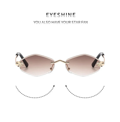 Frameless Rhombus Personalized Women's Sunglasses,Elegant And Versatile Classic Sunglasses Luxury And High-End Sunglasses UV400.