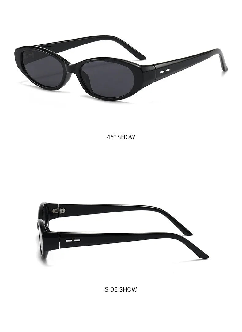 Retro Oval Sunglasses for Women Men Chic Cat Eye Y2K Designer UV400 Sun Glasses Outdoor Sports Eyewear Hiking Cycling Shades