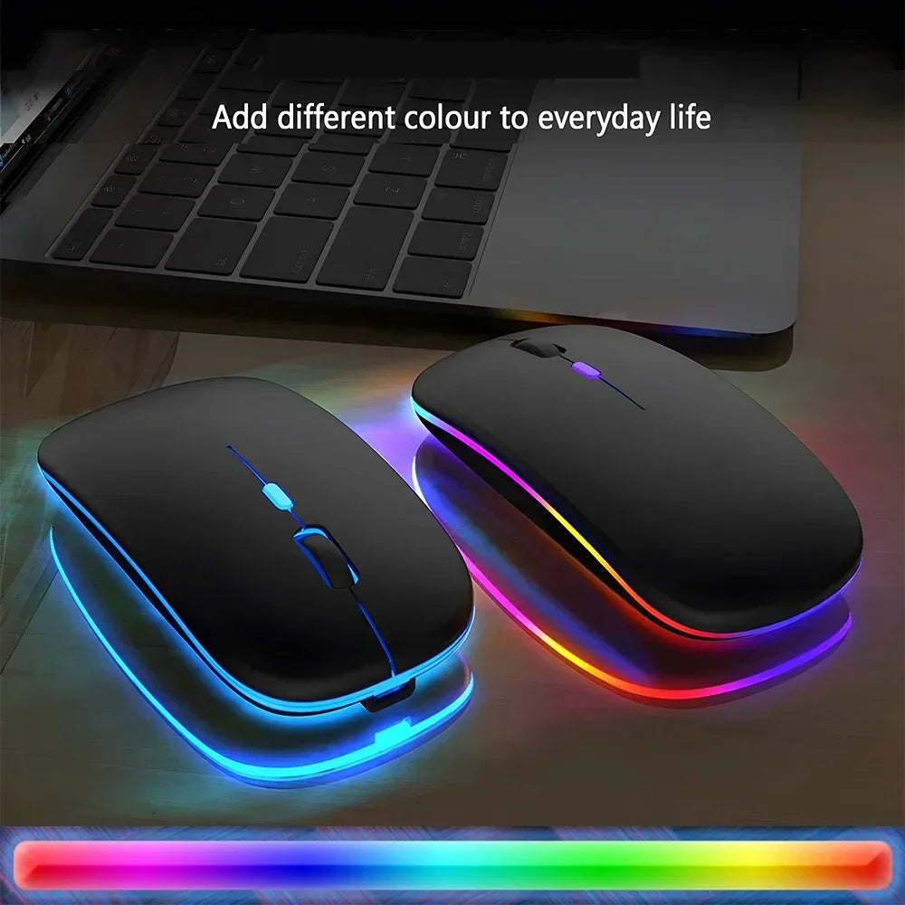 Trådløs genopladelig mus med dobbelt tilstand, Bluetooth-kompatibel 2.4G USB-computermus til laptop, iPad, tablet og notebook – gamingmus