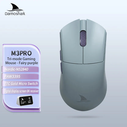 Darmoshark M3Pro -pelihiiri 2.4G BT Wireless Tri-Mode PAW3395 -sensorilla N52840 26000DPI, isokätinen makroajurihiiri pelaamiseen
