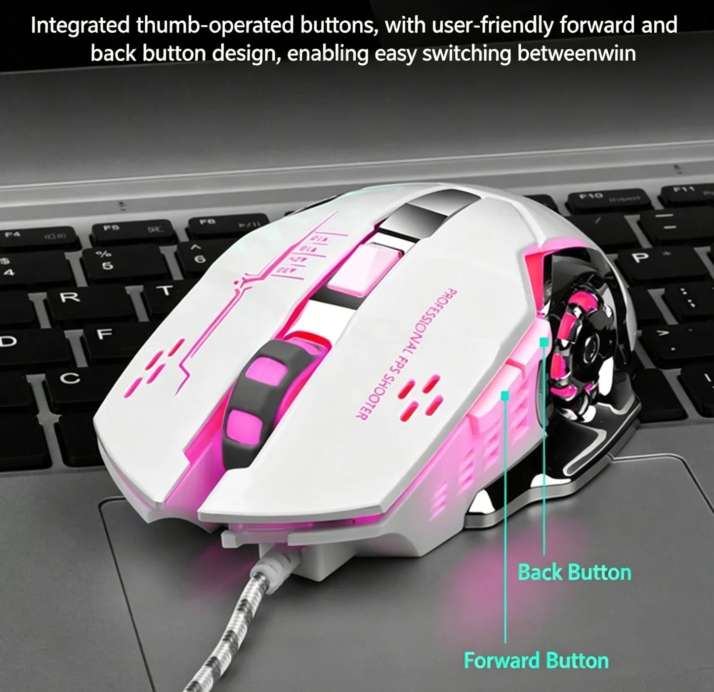 RGB Dual-Mode Wired Mouse 2.4G Wireless Mouse Gaming Mouse Rechargeable Silent Mouse 3600 DPI Adjustable Mouse Mice for Laptop