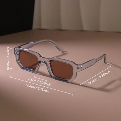 New Rectangle Sunglasses Women Men Luxurious Brand Designer Casual Sun Glasses Female Male Plastic Personality Outdoor Eyewear
