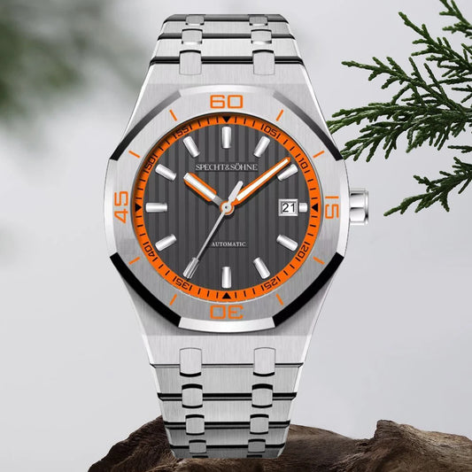 New Luxury Specht & Söhne Automatic Mechanical Watches Japan 8215 Movt Stainless Steel Watch Sapphire Crystal Waterproof 40MM