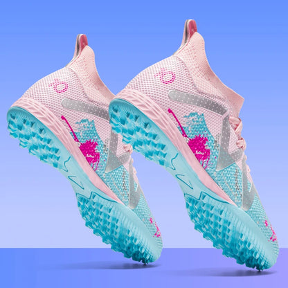 Professional Soccer Shoes TF Broken Nail Teenagers Durable Looking HighTops Training Shoes Adult Outdoors Non Slip FootballShoes