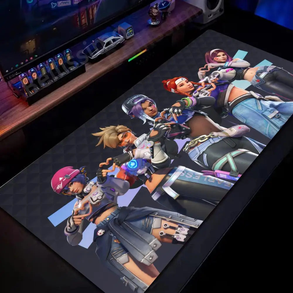 Large Overwatch PC Gamer Cabinet Mouse Pad Cute Pink Keyboard expansion pad Laptop Gaming Accessories Desk Mat Kawaii HD Carpet