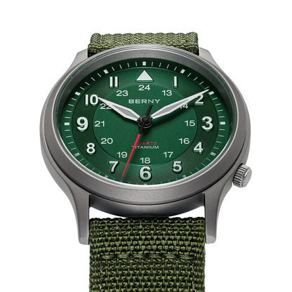 BERNY Titanium Watches for Men Super Luminous Sapphire Field Men's Watch Outdoor Quartz Wristwatch Lightweight 5ATM