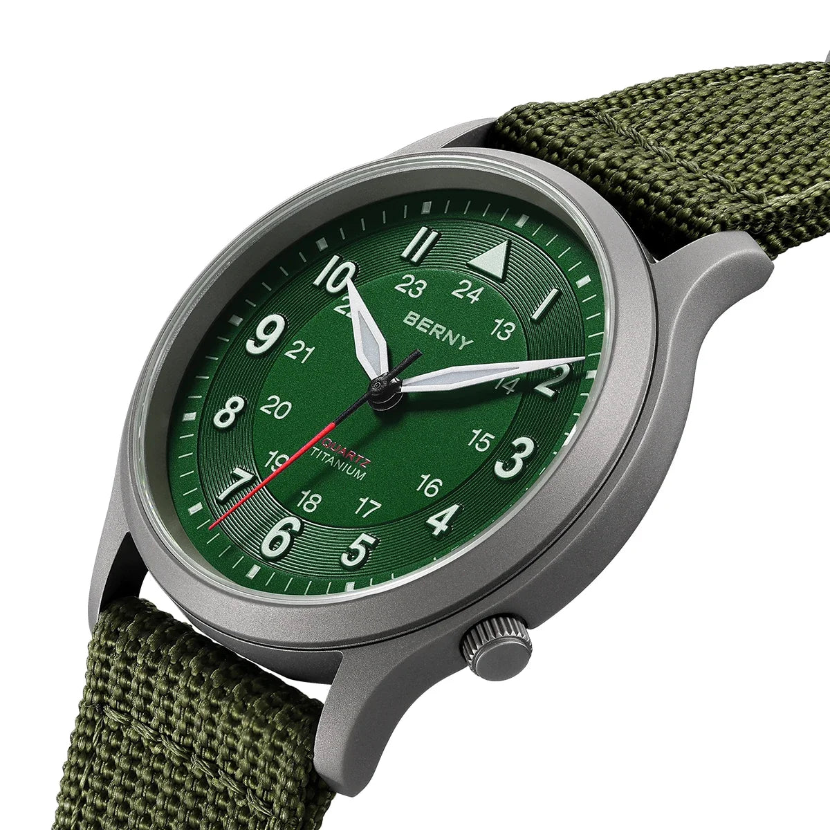 BERNY Titanium Watches for Men Super Luminous Sapphire Field Men's Watch Outdoor Quartz Wristwatch Lightweight 5ATM