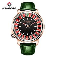 Montre mécanique pour homme HANBORO – Mouvement automatique, alarme, sonnerie horaire, étanche jusqu'à 100 m, verre saphir, boîtier en acier, style élégant et unique.