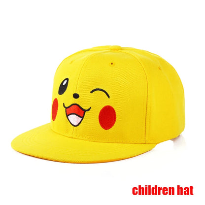 Pokemon Baseball Cap Pikachu Hat Pokemon Cosplay Hip Hop Cap for Girl Boy Children kids Anime Figures Toy Gift Cartoon Hat