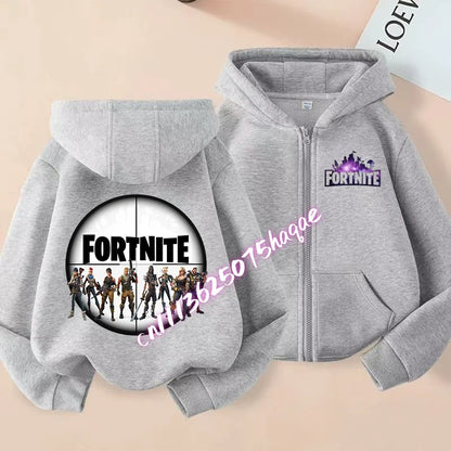 Nowa dziecięca bluza z kapturem Fortnites na zamek, kreskówkowa anime, casualowa i oddychająca kurtka dla chłopców, odzież dziecięca na wiosnę 2026