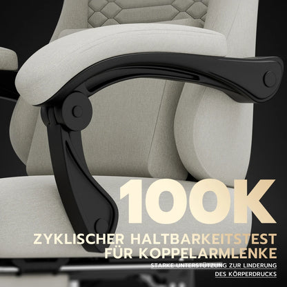 Gaming Chair Fabric Office Chair, Massage Gaming Chair with Headrest, Ergonomic Racing Gaming Seat with Footrest, for Relaxing