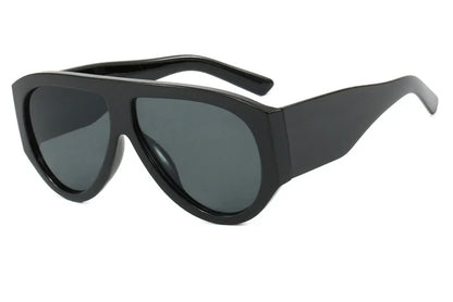 Oversized Pilot Sunglasses Women Fashion 2026 Luxury Big Frame One Piece Gradient Sunglasses Retro Classic Thick Shades