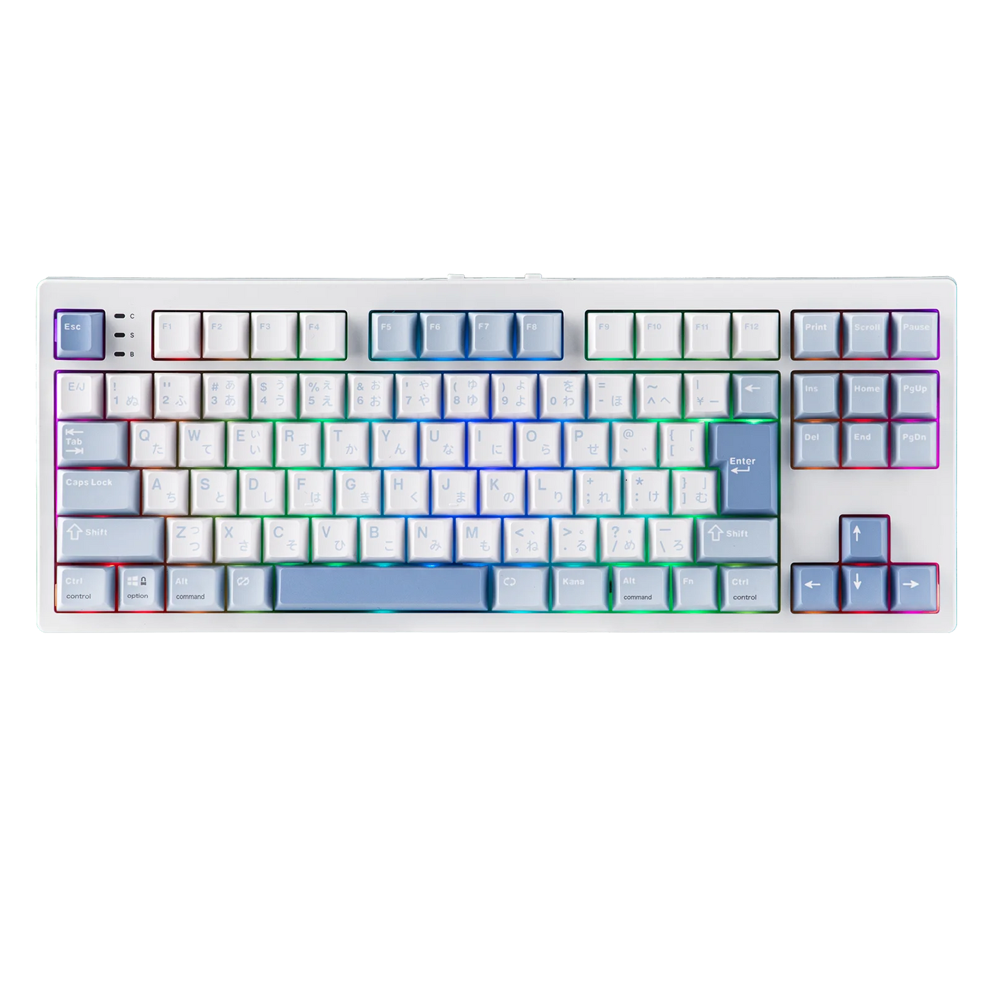 Versão japonesa EPOMAKER TH87 layout JIS, layout TKL, teclado mecânico Hot-Swap com ligação por cabo/Bluetooth/sem fios 2.4GHz e bateria de 10000mAh