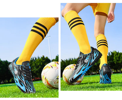 Men Professional Football Boots Cleats Boys Soccer Shoes Ankle Support Cleats Youth Outdoor Match Training Sneakers Non-slip