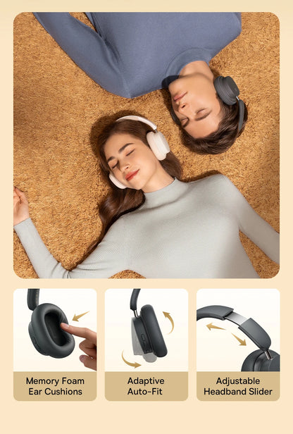 Baseus Wireless Bluetooth 5.3 Over-Ear Headphones – HiFi 40mm Driver, 70H Playtime Foldable Headset with Spatial Audio