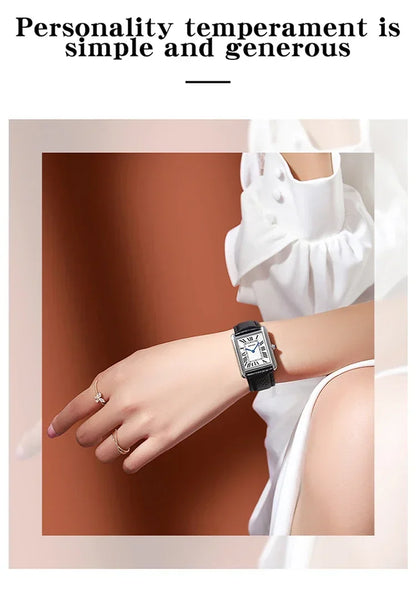 SANDA 9031/1108 Sport Casual Women Men Quartz Watches Reloj Luxury Couple Watch Resistant Leather Strap Square Dial Waterproof