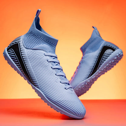 Chaussures de football pour adultes haute performance, unisexes, pour terrain extérieur et intérieur en gazon synthétique, avec crampons, chaussures de football pour garçons, semelles à crampons
