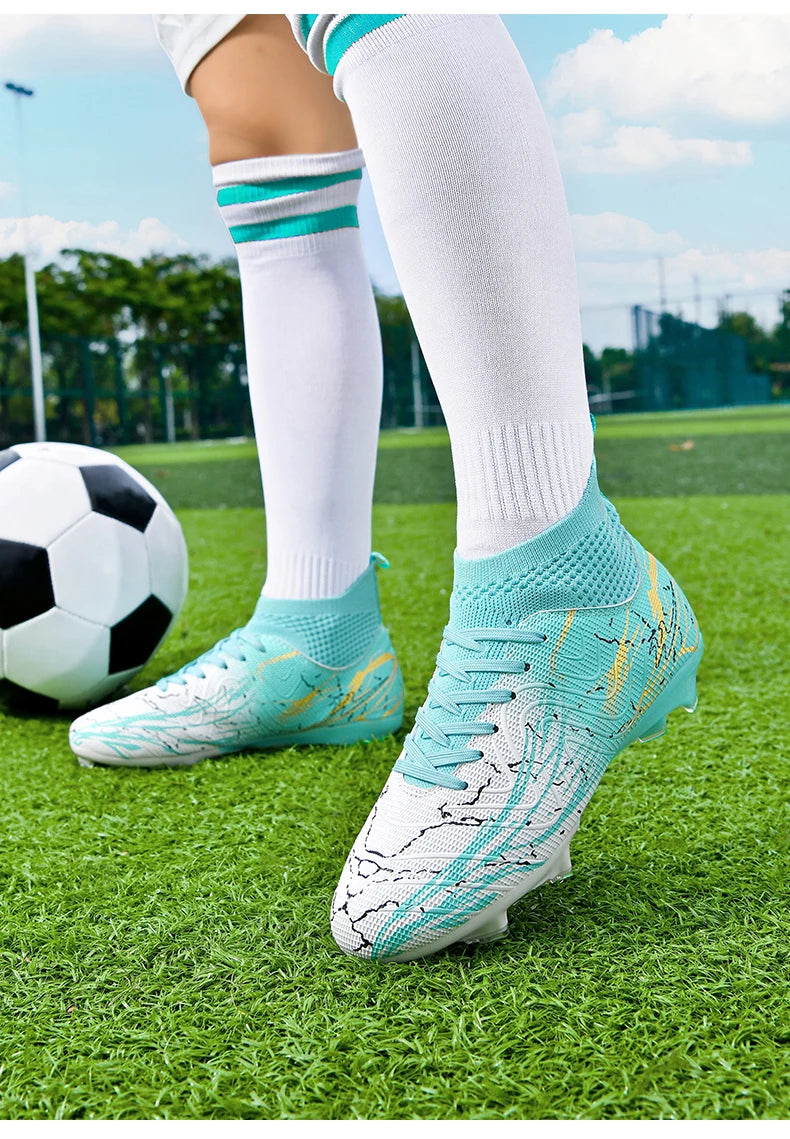 Chaussures de football à crampons FG pour terrain ferme, coupe basse, à lacets, pour hommes, professionnelles, antidérapantes, résistantes à l'usure, pour entraînement sur herbe naturelle