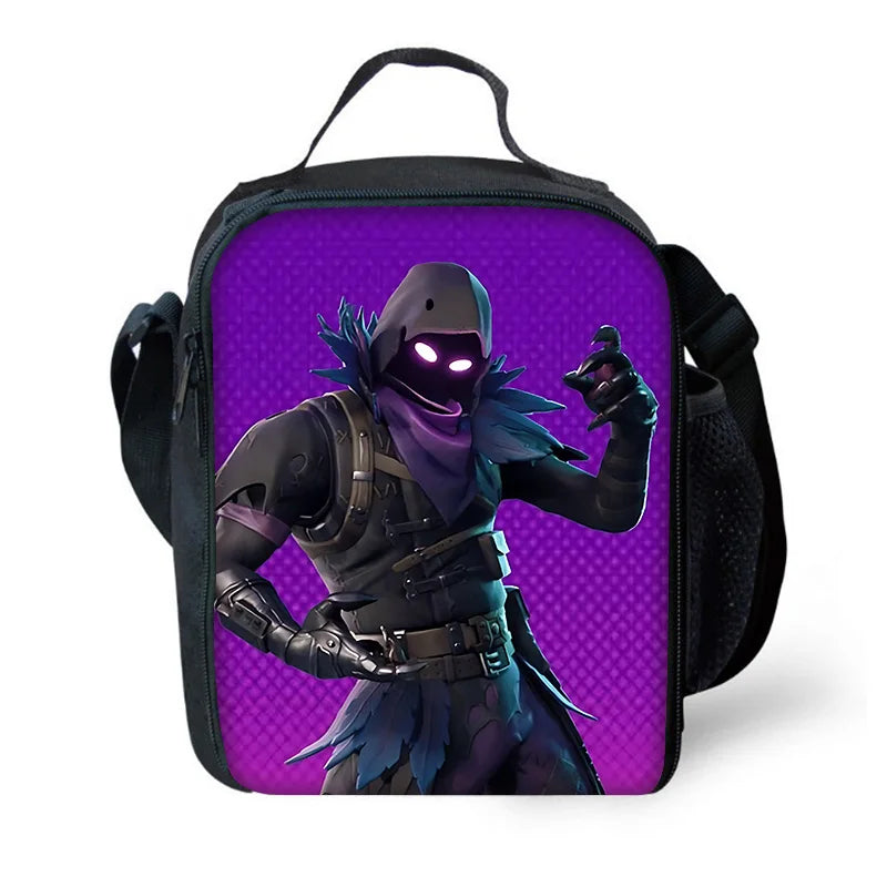 Hot Game Child School Backpack with Lunch Bags ,Design-F-FortniteS Pencil Bags ,School Bags for Boys Girls Best Gift