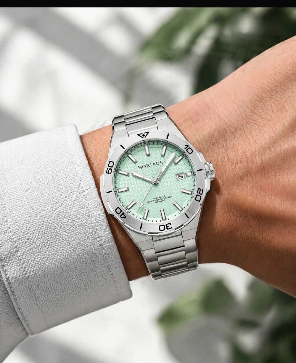BORIAGE Fully automatic mechanical men's watch BGW9 luminous watch MIYOTA9015 movement 316 stainless steel 200m Water Resistance