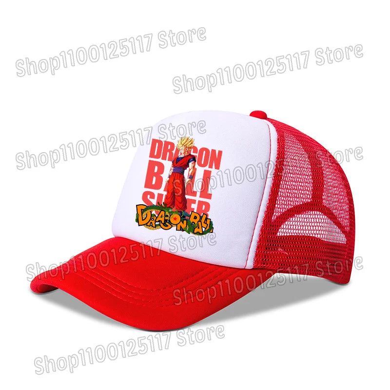 Dragons Ball Baseball Cap Anime Printed Caps Breathable Peaked Hat Cartoon Goku Summer Sports Snapback Mesh Sunhat Children Gift