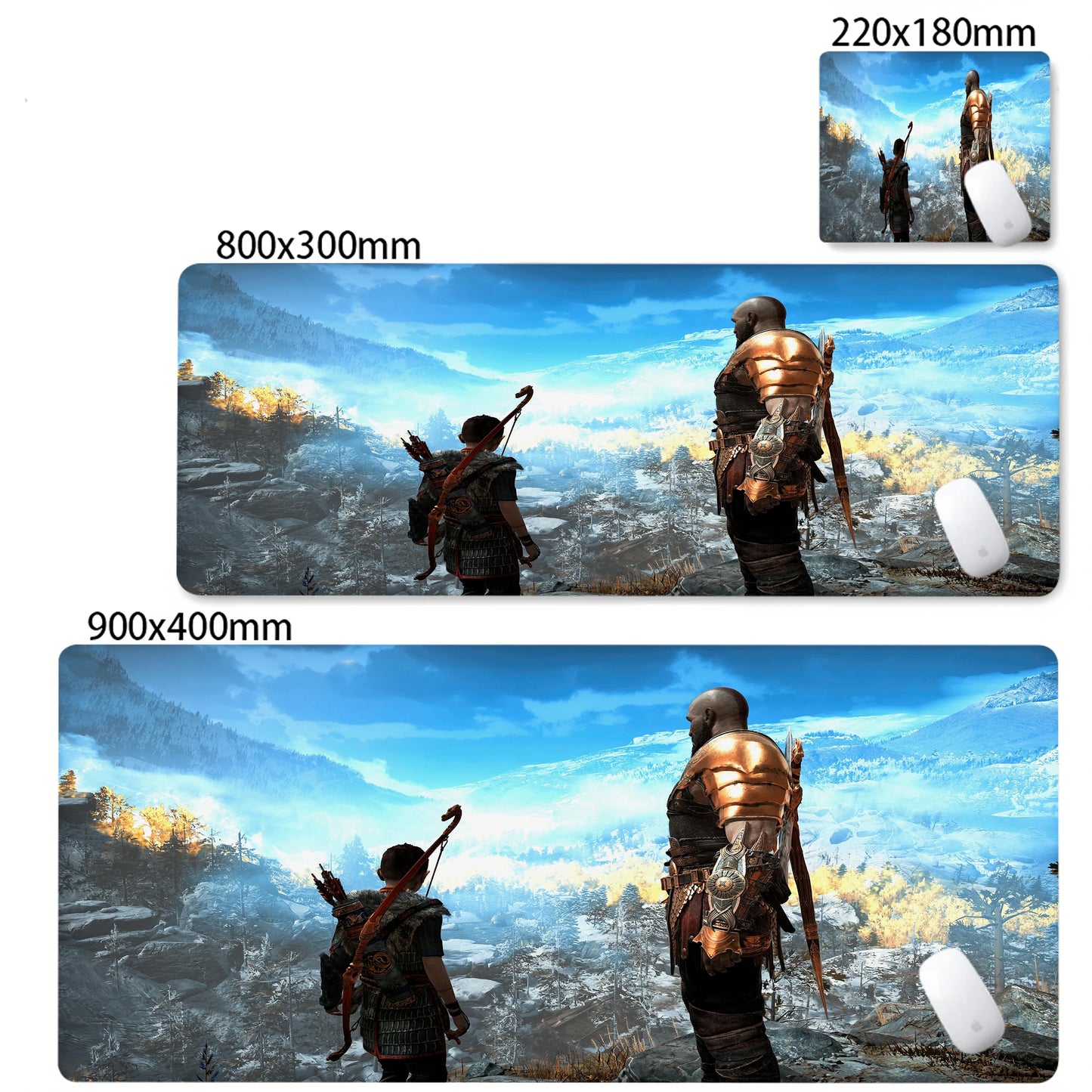 Game God of War Mouse Pad Anime Game Mousepad Computer Keyboard Desk Pads Office Carpet Laptop Mausepad Non-slip Base Deskmat