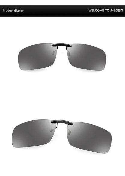 CAPONI New Sunglasses Clip For Men Square Polarized Photochromic Glasses Clip Flipped Up Protect Eyes Light Clip On Frame BS1282