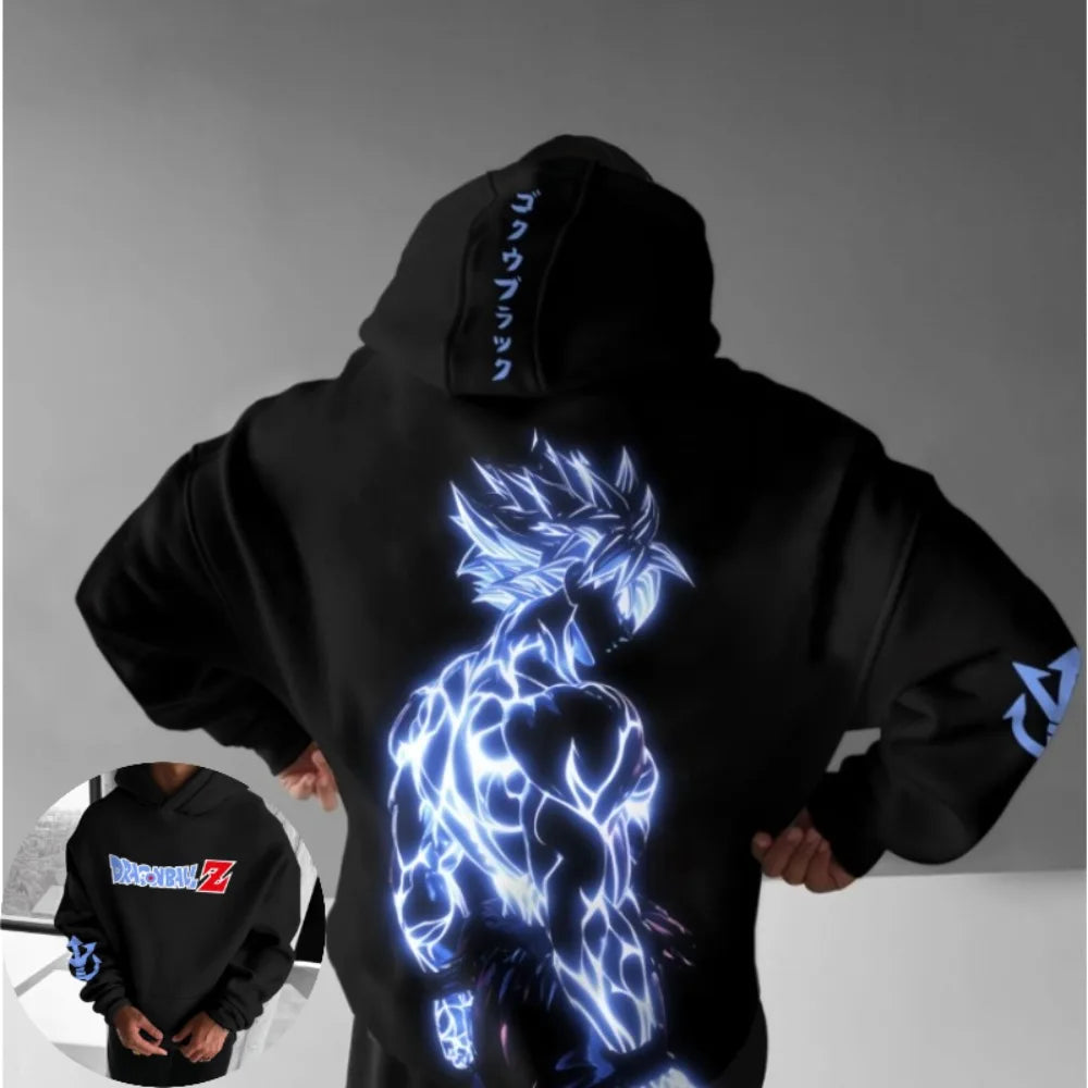 Dragon Ball Goku Graphic Hoodie Men Women Spring Autumn Streetwear Oversized Casual Hooded Sweatshirt Pullover Tops Anime Print