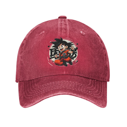Produit gaming premium Fraquane, Goku Anime Dragon Ball Men Women Baseball Caps Distressed Denim Hats Cap Vintage Outdoor Running Adjustable Fit Headwear