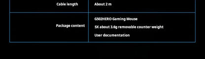 Herní myš Logitech G502 HERO s kabelem, e-sportovní mechanická myš s RGB osvětlením a nastavitelným vyvážením pro „Eat Chicken“, programovatelná makra