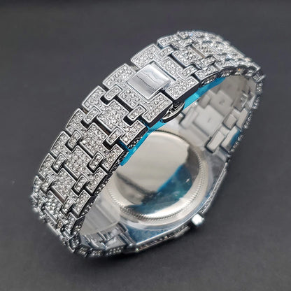 Droshipping Quartz Watches For Men Octagonal Case Luxury Diamond Men's Watch With Big Zircon Bezel Fashion Hip Hop Hand Clock